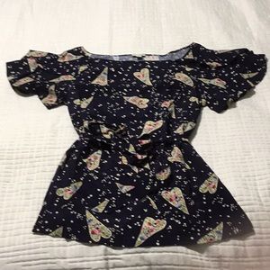 Anthropologie Odille Blustery Bouquet Blouse Sz 4